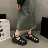 Women's Sandals Summer Breathable Comfortable Designer Woman Round Toe Thick Bottom Waterproof Platform Roman