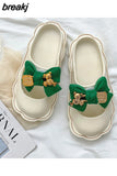 New Fashion Bowknot Women's Slippers Summer Women Slippers Indoor Outdoor Flip Flops Beach Shoe Home Non-slip EVA