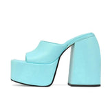 Top Quality Thick High Heels Women's Sandals Platform Brand Luxury Buckle Strap Dress Wedding Banquet Sexy Shoes