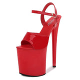 Breakj Patent Leather 20Cm High Heels Heel Sexy Waterproof Platform Hate Day Superb High Sandals Female