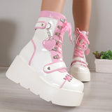 Breakj Thick Bottom Boots 2025 New Punk Locomotive Mid-Sleest Boots Girl Cute Spice Girl Martin