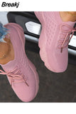 Women Sneakers Breathable Casual Women Sports Shoes Lace Up Ladies Flats Female Summer Vulcanized Running Zapatillas De