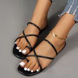 Summer Women Slippers Beach Fashion Flats Slip on Square Toe Slides Woman Outdoor Casual Shoes Zapatos Para