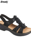 for Women's Summer 2023 Fashion Flower Round Toe Sandals Women Platform Wedge Sandals Women Roman Comfort
