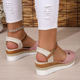 Toe Wedge Sandals for Women Summer Buckle Strap Gladiator Shoes Woman Fashion Espadrilles Platform Sandalias Mujer