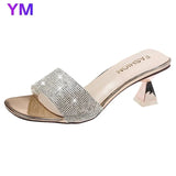 Hot Summer New Woman's Summer Sandals Open Toe Outdoor Sandals Rhinestones Fashion Sexy Solid Color Plus Size 35-42