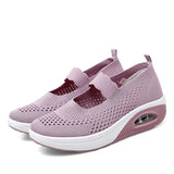 Platform Sneakers Women Shoes Summer Breathable Slip on Walking Shoes for Mother Tenis