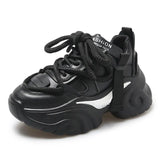 Autumn New Women's Chunky Sneakers Fashion Platform Sports Shoes for Women Black White Thick Bottom Running Shoes