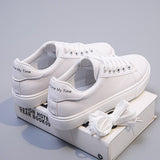 Breakj White Shoes Female Students Korean Version Is Very Spring And Autumn Leather Flat Shoes Sneakers Breathable Women's Board