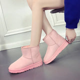 Women's Short-Tube Snow Boot Plush Warm Women Shoes Suede Round-Toe Flat Heel Ankle Boots botines mujer 2021