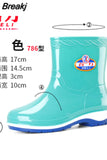 rain women's mid-tube boots, comfortable and stable women's shoes, round-toe rain boots, spring and autumn rain