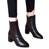 Breakj Soft Skin Skin Skinny Boots Short Boots Women Autumn Winter Fashion With Mid-Pistid Soft Bottom Mother Short
