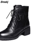 Luxury Chelsea Boots Women Leather Ladies Boots Chunky Winter Shoes Platform Ankle Boots Slip On Thick
