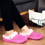 Men and Women Winter Slippers Fur Slippers Warm Fuzzy Plush Garden Clogs Mules Slippers Home Indoor Couple House Floor