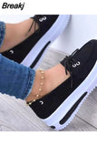 Women's Shoes Summer 2023 New Lace-up Platform Casual Sneakers Plus Size 43 Comfort Non Slip Flat Loafers Women Vulcanize