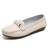 Flats Women Shoes Loafers Genuine Leather Women Flats Slip On Women's Loafers Female Moccasins Shoes Plus