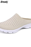 Men New Summer Mesh Casual Shoes Outdoor Breathable Half-pack Slippers Men's Women's Flat Bottom Fashion Couple Walking