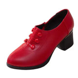 And Autumn Women's Shoes 2023 New Korean Version Pointed Thick And Low Help Fashion Button Side Zipper Mother Shoes
