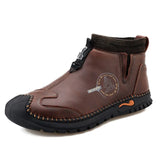 o'clock New Arrivals Men Ankle Boots Autumn Breathable Slip-on Shoes Winter Plush Casual Botas De Hombre Trend Large