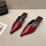 New Low Heel Slippers Summer Close Toe Outdoor Mules Casual Pumps Street Style Mum‘s Sandal Slip On Half Slippers
