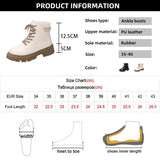 Plush PU Leather Ankle Boots for Women 2023 Winter Warm Flat Heels Cotton Padded Shoes Woman Non Slip Platform Botas
