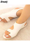 Summer New Fashion Ladies Casual Flat Shoes Breathable Female Footwear Luxury Beach Sandals Women Sandals Peep