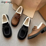 loafers shoes boots Winter New in Women's Slip On Shoes Warm Plush Fur Lined Indoor & Outdoor Moccasin Flats Comfort
