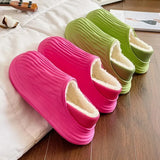 New Women's Waterproof Home Slippers Plush Warm Winter House Shoes Women Flat Non Slip Outdoor Indoor Cotton Slippers