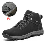 Classic Winter Warm Men Boots Split Leather Outdoor Snow Boots Handmade Waterproof Working Non-slip Ankle