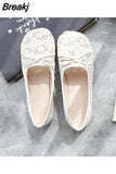 Women's Summer Footwear with Bow Shoes for Woman 2023 White Flats Transparent Flat Cute Round Toe Clear Kawaii A Popular