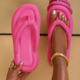 Women's Soft Sole Beach Flip Flops Summer Candy Color Non Slip Pool Slippers for Women 2023 Light Clip Toe Flat Slides