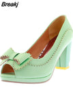 New women's Spike High Heels Peep Toe butterfly-knot Platform Shoes Woman Casual Pumps Big Size