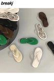 Brand Slippers Summer Shoes Women Flat Casual Slides Leisure Sandal Female Beach Flip Flops Green Slipper Sandales
