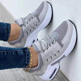Platform Sneakers 2022 New Fashion Plus Size Casual Sports Shoes Women Lace-up Mesh Breathable Women's Vulcanized
