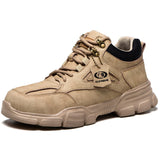 Safety Work Shoes Steel Toe Kevlar Puncture-Proof Anti-Smashing Men Ankle Boots Protective Sneakers Casual Leather