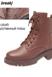 Ankle Boots Woman Winter 2023 Elegant Snow Platform Shoes Ladies Boots Short Leather Botins Free Shipping Large Size