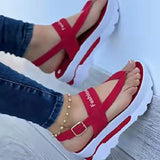 Breakj Sandals Women Autumn Summer Lady's Toe-Sleet Thick Soles Increase High-Color Casual Large-Size Women's