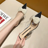 Breakj Baotou Half Slippers Female Summer Outside Wear Fashion Good To Match The 2023 New Fairy Wind Bow Black