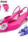 Size Women's Shoes 2023 Summer New Green Rhinestone Elegant Wedding Shoes Muller Shoes Fairy Pointed Flat Pumps