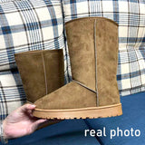 new high-tube boots fashion all-match warm thick snow boots with knot snow boots women flat-heel snow boots long