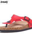 New Beach Cork Flip Flops Slippers 2023 Casual Summer Women Mixed Color Print Unisex Slip on Slides