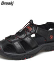 Genuine Leather Men Shoes Casual 2023 Summer Beach Comfortable Sandal Outdoor Big Size Male Sandalias Hiking