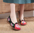 Breakj Shoes Ox Tendon Bottom Big Head Shoes Mother Grandma Shoes A Foot Pedal Cloth Shoe Women's Single Shoes Embroidered
