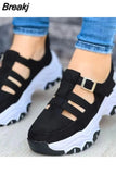 Women's Sneakers Fall Casual Breathable Solid Color Platform Sneakers Fashion Running Walking Lace-up Women's Shoes