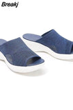 Women Orthopedic Stretch Orthotic Sandals Female Open Toe Breathable Slides Stretch Cross Shoes Outdoor Casual Beach