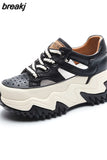 Sneakers Women Trends 2023 High Heels Luxury Designer Flat Shoes Female Thick Bottom Fashion Chunky Elegant Athletic