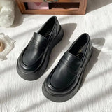 Woman Flats Clogs Platform Casual Female Sneakers Oxfords Modis All-Match British Style Dress Creepers New Leather Cross