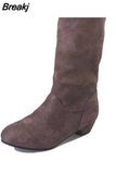 Autumn Women Boots Ladies Thick Fur Ankle Boots Plus Size Women Pumps Women High Heel Platform Rubber Shoes Snow