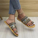 Women Shoe Summer Greek Style Boho Folk-Custom Artisanal Ladies Flat Slippers Casual Breathable Comfortable Beach Women