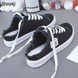 2023 Spring Summer Women Canvas Shoes flat sneakers women casual shoes low upper lace up white